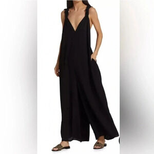 NWT Good American Black Sexy Twist Jumpsuit Fits XS-XL